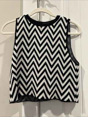 Primark Black & White Chevron Tank Top